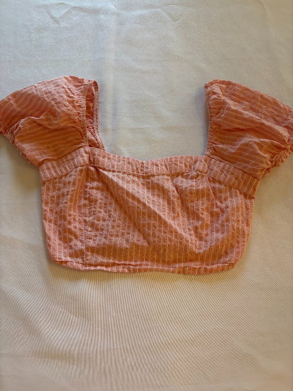Sweet Rain Medium Pink & White Contemporary Crop Top